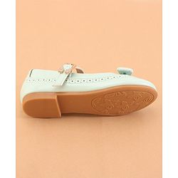 Cute Walk by Babyhug Buckled Closure Ballerina With Bow & Pearl Applique- Green