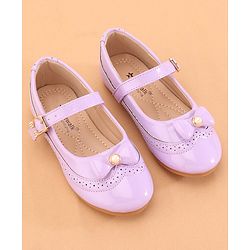 Cute Walk by Babyhug Buckled Closure Ballerina With Bow & Pearl Applique- Green