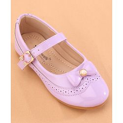 Cute Walk by Babyhug Buckled Closure Ballerina With Bow & Pearl Applique- Green