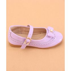 Cute Walk by Babyhug Buckled Closure Ballerina With Bow & Pearl Applique- Green