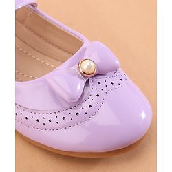 Cute Walk by Babyhug Buckled Closure Ballerina With Bow & Pearl Applique- Green