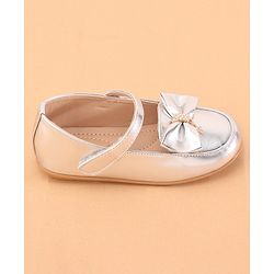 Cute Walk by Babyhug Velcro Closure Ballerina With Bow Applique- Silver