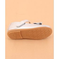 Cute Walk by Babyhug Velcro Closure Ballerina With Bow Applique- Silver