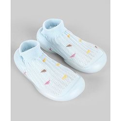 Cute Walk by Babyhug  Cable Knit Design Socks Shoe - Blue