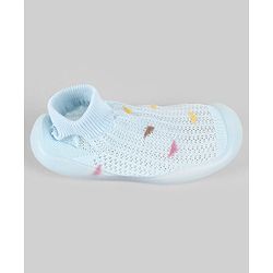Cute Walk by Babyhug  Cable Knit Design Socks Shoe - Blue