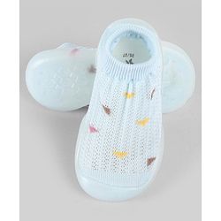 Cute Walk by Babyhug  Cable Knit Design Socks Shoe - Blue