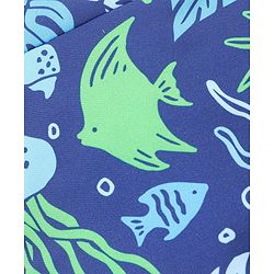 Babyhug Swimming Trunks Marine Life Print - Navy Blue