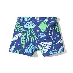 Babyhug Swimming Trunks Marine Life Print - Navy Blue