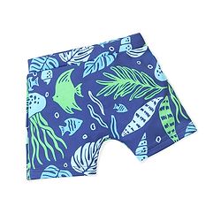 Babyhug Swimming Trunks Marine Life Print - Navy Blue