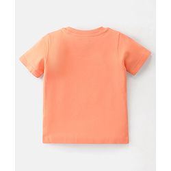 Babyhug 100% Cotton Single Jersey Knit Dungaree and Half Sleeves Tee Set Bunny Print - Orange & Blue