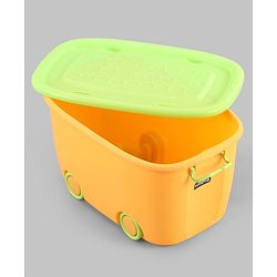 Babyhug Compact Multipurpose Storage Box with Wheels - Orange