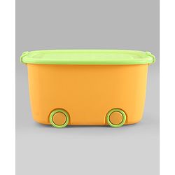 Babyhug Compact Multipurpose Storage Box with Wheels - Orange
