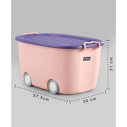 Babyhug Compact Multipurpose Storage Box with Wheels - Orange