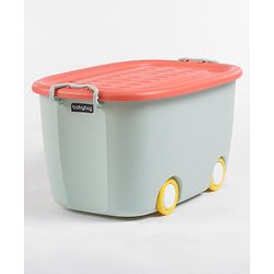 Babyhug Compact Multipurpose Storage Box with Wheels - Orange