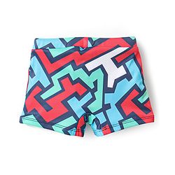 Babyhug Abstract Print Swimming Trunk - Multicolor