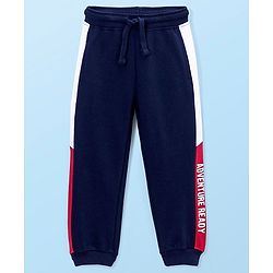 Babyhug Cotton Looper Full Length Lounge and Track Pants - Navy Blue