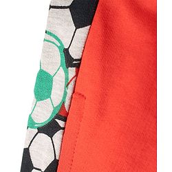 Babyhug Cotton Knit Full Length Lounge Pant With Football Print - Red