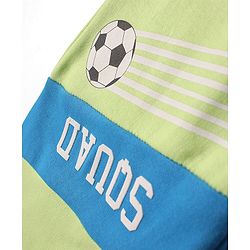 Babyhug Cotton Knit Full Length Lounge and Track Pant with Text Print - Limegreen