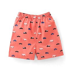 Babyhug Cotton Woven Regular Boxers Lion & Car Print Pack of 3 - White Navy & Pink