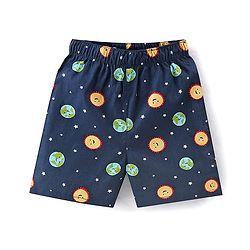 Babyhug Cotton Woven Regular Boxers Lion & Car Print Pack of 3 - White Navy & Pink