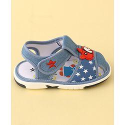 Cute Walk by Babyhug Musical Sandals With Velcro Closure - Light Blue