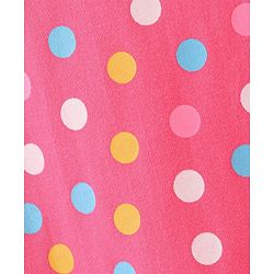 Babyhug Cotton Knit Flutter Sleeve Nighty with Polka Dots - Pink