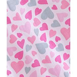 Babyhug Cotton Knit Flutter Sleeves Nighty with Heart Print - Pink
