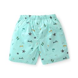 Babyhug Cotton Woven Regular Boxers Cars & Boats Print Pack of 3 - Blue Pink & Yellow
