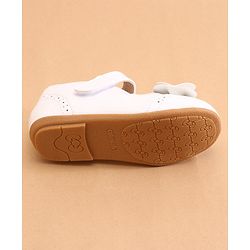 Cute Walk by Babyhug Ballerina with Bow Applique & Velcro Closure -White