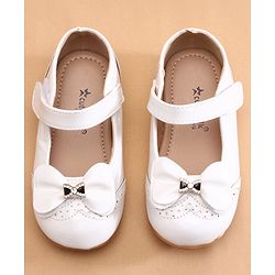 Cute Walk by Babyhug Ballerina with Bow Applique & Velcro Closure -White