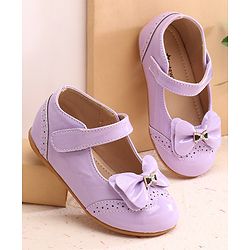 Cute Walk by Babyhug Ballerina with Bow Applique & Velcro Closure -White
