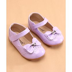 Cute Walk by Babyhug Ballerina with Bow Applique & Velcro Closure -White