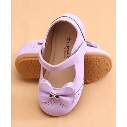 Cute Walk by Babyhug Ballerina with Bow Applique & Velcro Closure -White