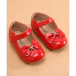 Cute Walk by Babyhug Ballerina with Bow Applique & Velcro Closure -White