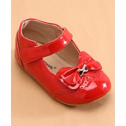 Cute Walk by Babyhug Ballerina with Bow Applique & Velcro Closure -White
