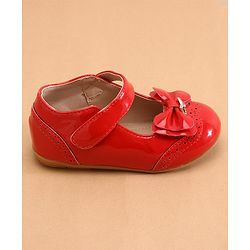 Cute Walk by Babyhug Ballerina with Bow Applique & Velcro Closure -White