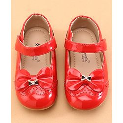 Cute Walk by Babyhug Ballerina with Bow Applique & Velcro Closure -White