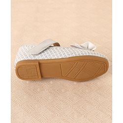 Cute Walk by Babyhug Ballerinas with Velcro Closure & Bow Applique-  Sliver