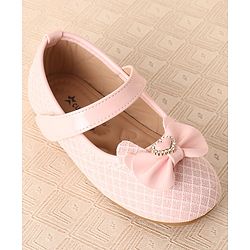 Cute Walk by Babyhug Ballerinas with Velcro Closure & Bow Applique-  Pink