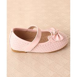 Cute Walk by Babyhug Ballerinas with Velcro Closure & Bow Applique-  Pink
