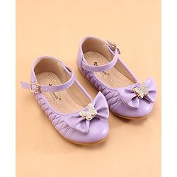 Cute Walk by Babyhug Ballerina with Buckle Closure  & Bow Applique-  Purple