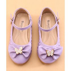 Cute Walk by Babyhug Ballerina with Buckle Closure  & Bow Applique-  Purple