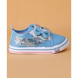Cute Walk by Babyhug Casual Shoes With Velcro Closure and Bow  Applique - Blue
