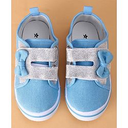 Cute Walk by Babyhug Casual Shoes With Velcro Closure and Bow  Applique - Blue