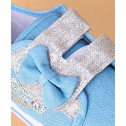 Cute Walk by Babyhug Casual Shoes With Velcro Closure and Bow  Applique - Blue