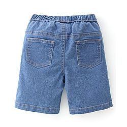 Babyhug Cotton Woven Half Sleeves Shirt & Denim Shorts Set Leaf Print - Blue