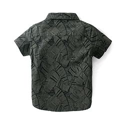 Babyhug Cotton Woven Half Sleeves Shirt & Denim Shorts With Abstract Print - Black