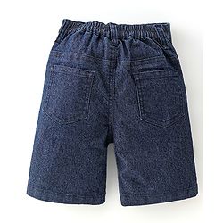 Babyhug Cotton Woven Half Sleeves Shirt & Denim Shorts With Shark Print - Navy Blue