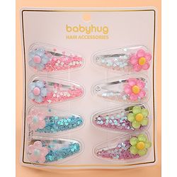 Babyhug Snap Clips with Floral Applique  Free Size - Multicolor