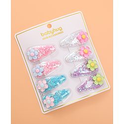 Babyhug Snap Clips with Floral Applique  Free Size - Multicolor
